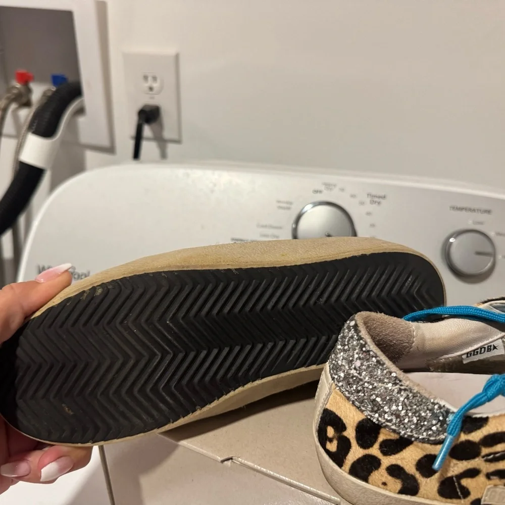Golden Goose Leopard Print Sneakers with Pink and Blue (think thy are fakes) - Picture 4 of 5